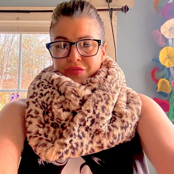 Leopard fur infinity scarf long - Picture 3 of 5